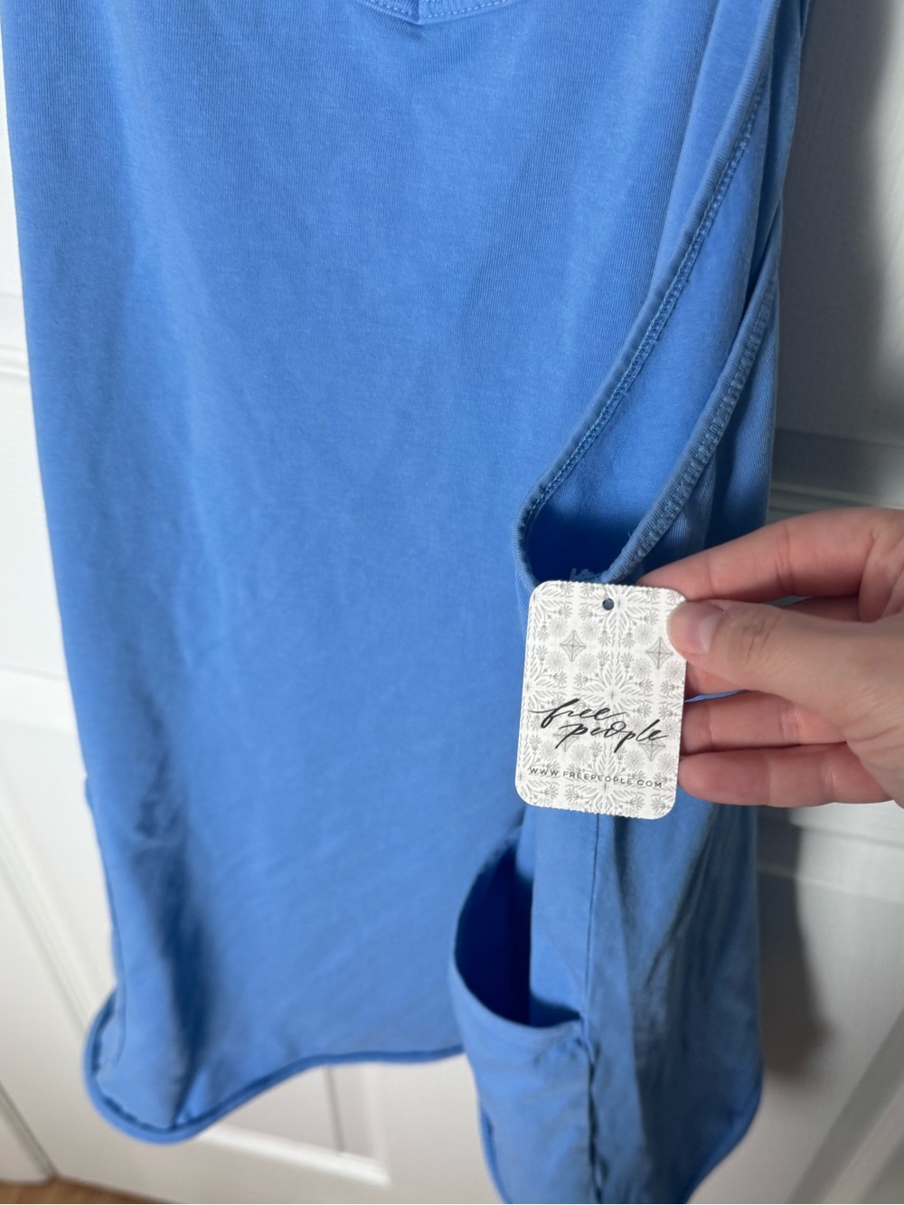 Free People Hot Shot Mini Dress in Riviera Blue S - Picture 4 of 8